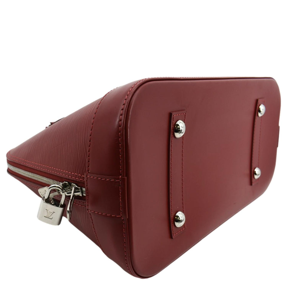 LOUIS VUITTON Alma GM Epi Leather Satchel Crossbody Bag Red