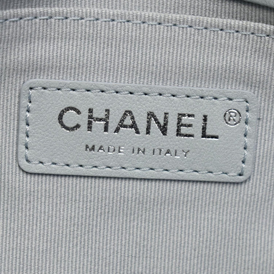 CHANEL Medium Boy Flap Quilted Leather Shoulder Bag Light Blue