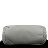 CHANEL East West Accordion Flap Quilted Calfskin Leather Shoulder Bag Grey