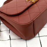 CHANEL Infinity Chain Quilted Leather Crossbody Bag Pink