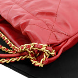CHANEL 22 Mini Chain Shiny Calfskin Leather Shoulder Bag Red