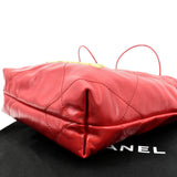 CHANEL 22 Mini Chain Shiny Calfskin Leather Shoulder Bag Red