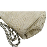 CHANEL Flap Python Leather Crossbody Bag Ivory