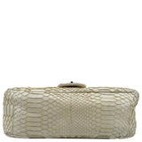 CHANEL Flap Python Leather Crossbody Bag Ivory