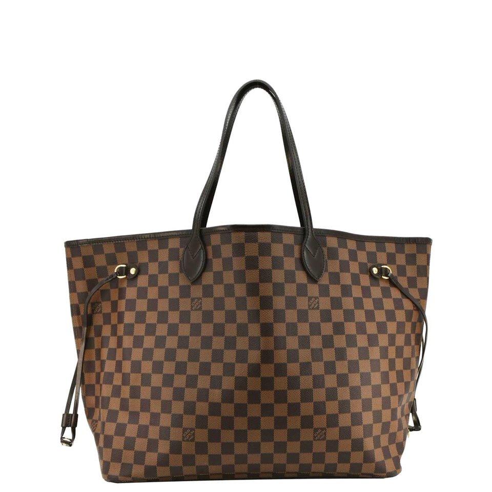 LOUIS VUITTON Neverfull GM Damier Ebene Tote Shoulder Bag Brown