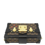 LOUIS VUITTON Petite Malle Monogram Canvas Shoulder Bag Brown