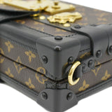 LOUIS VUITTON Petite Malle Monogram Canvas Shoulder Bag Brown
