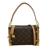 LOUIS VUITTON Side Trunk Monogram Canvas Crossbody Bag Brown