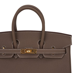 Hermes Birkin 25 Bag Etoupe Togo Leather with Gold Hardware