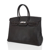 Hermes Birkin 35 Bag Cocoan Brown Chevre Leather with Palladium Hardware