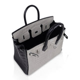 Hermes Birkin HSS 25 Bag Gris Perle / Black Matte Alligator Palladium Hardware