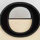 Christian Dior Vintage cream and black handbag with circular handles