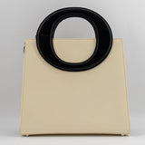 Christian Dior Vintage cream and black handbag with circular handles