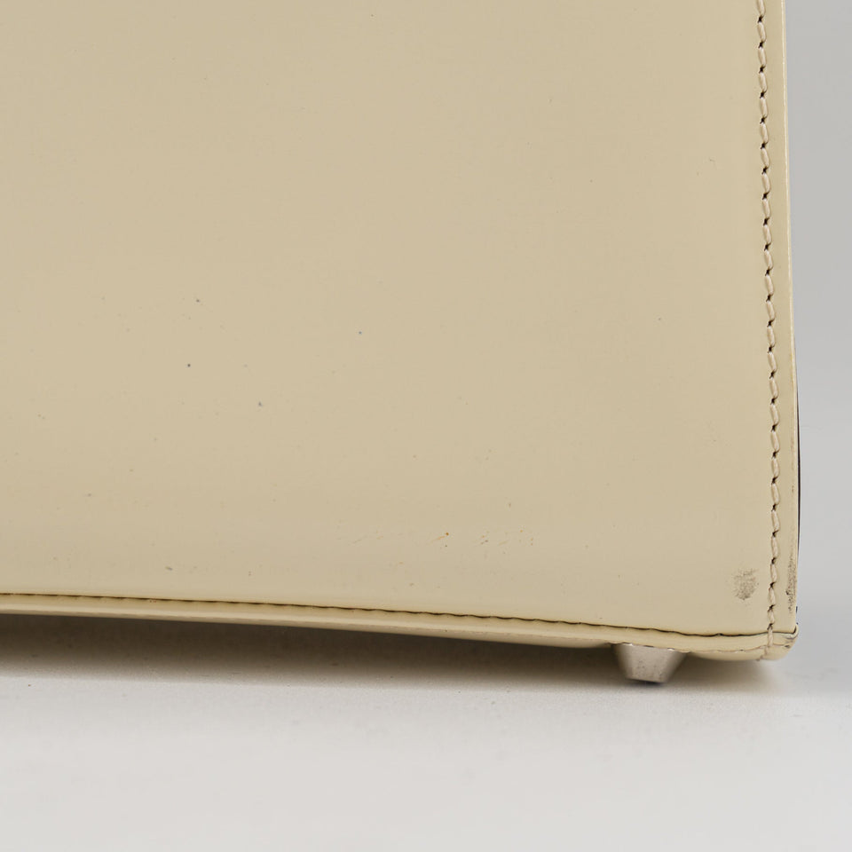 Christian Dior Vintage cream and black handbag with circular handles