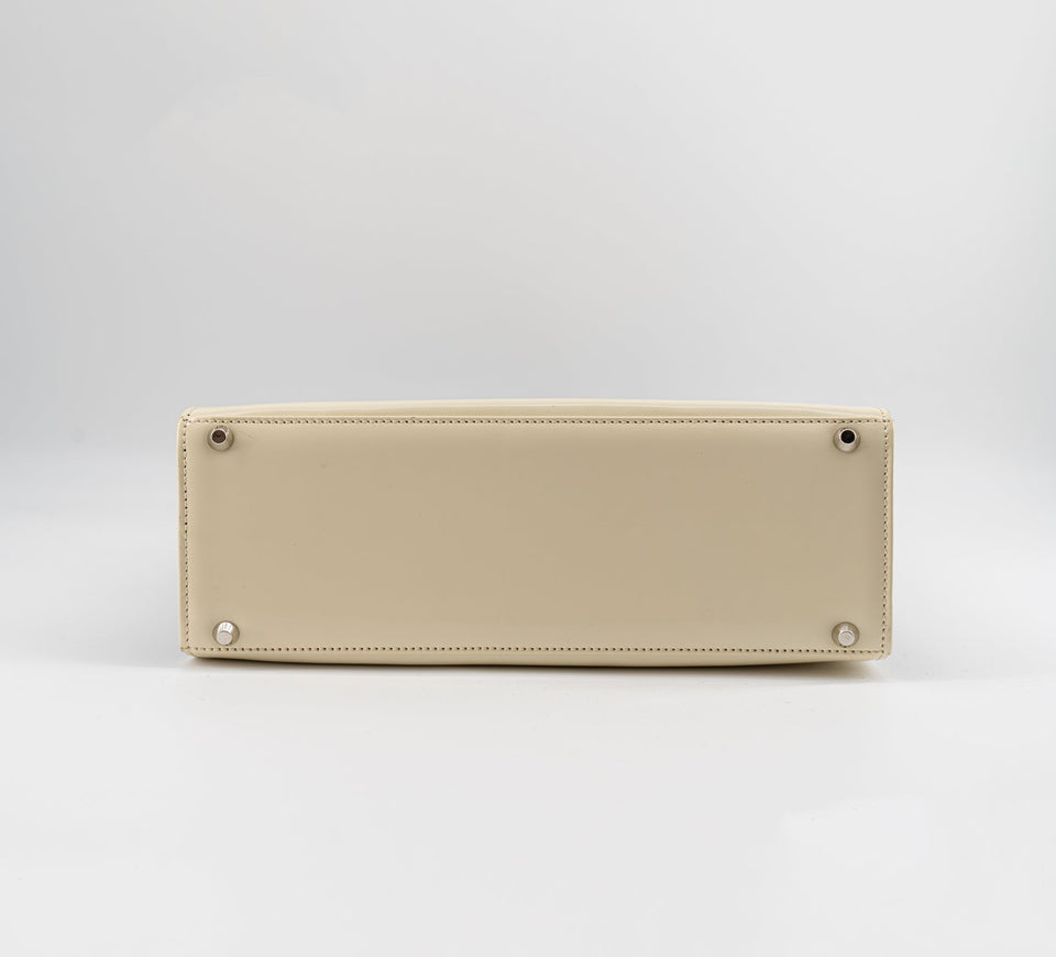 Christian Dior Vintage cream and black handbag with circular handles