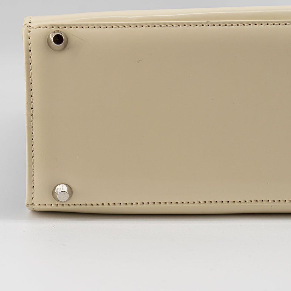Christian Dior Vintage cream and black handbag with circular handles