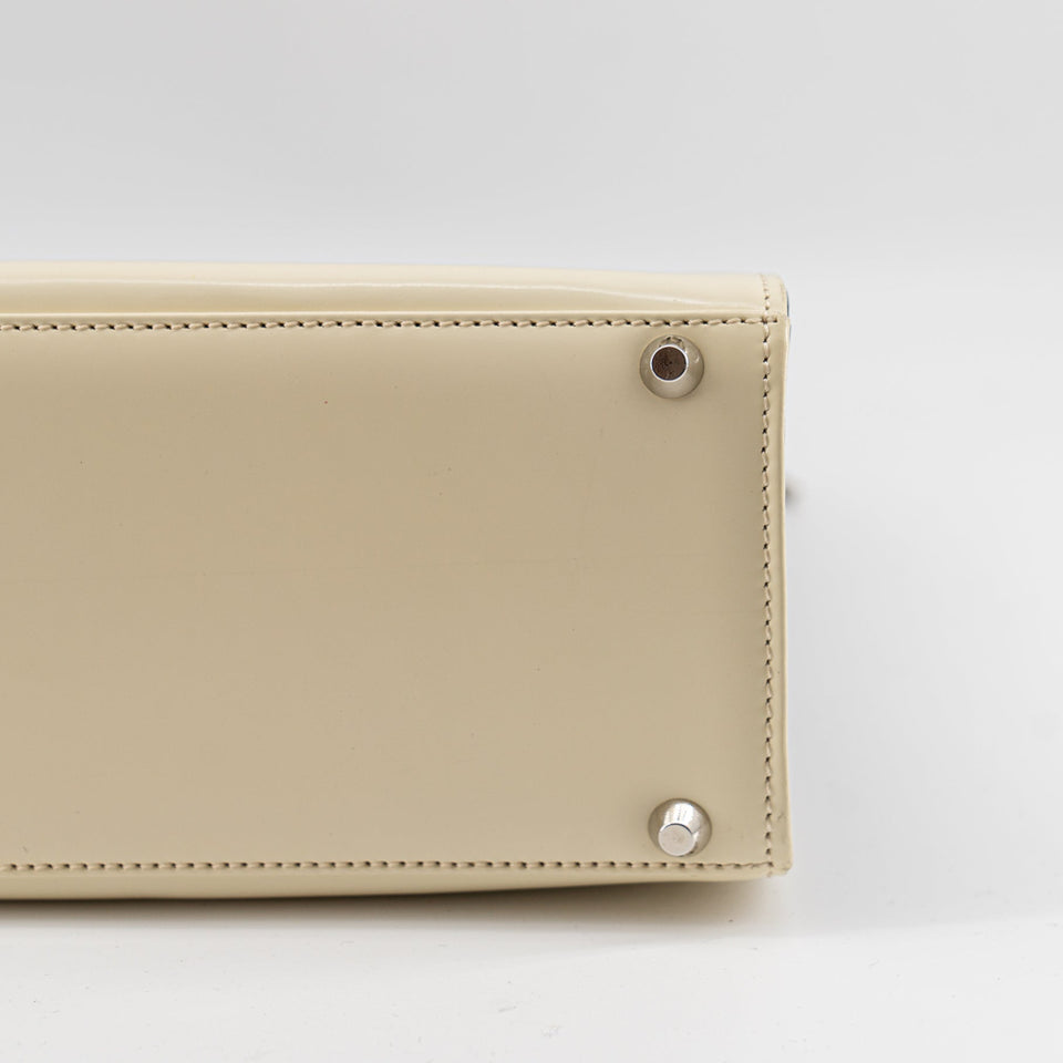 Christian Dior Vintage cream and black handbag with circular handles
