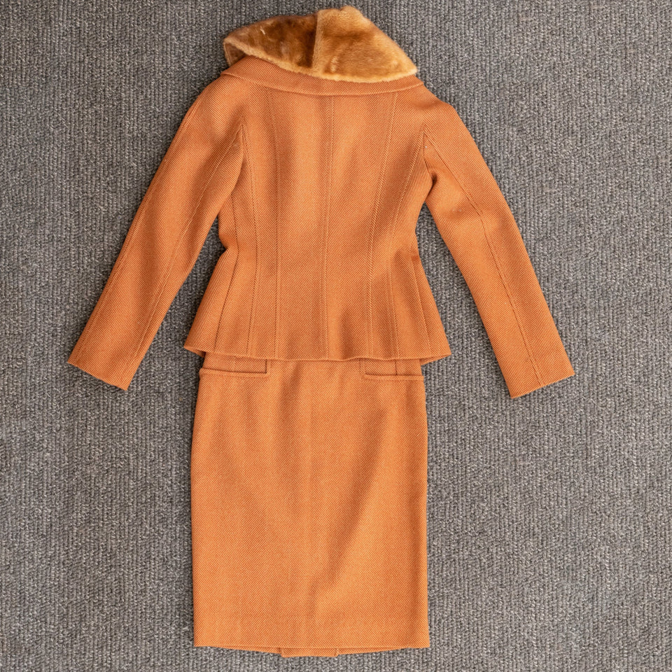 Christian Dior Vintage wool & mink Skirt Suit