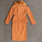 Christian Dior Vintage wool & mink Skirt Suit