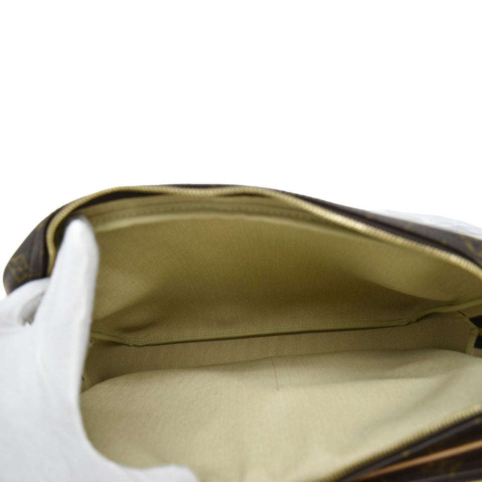 LOUIS VUITTON Reporter Monogram Canvas Shoulder Bag Brown