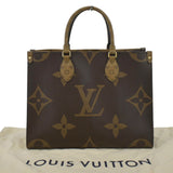 LOUIS VUITTON Onthego MM Giant Monogram Canvas Tote Shoulder Bag Brown