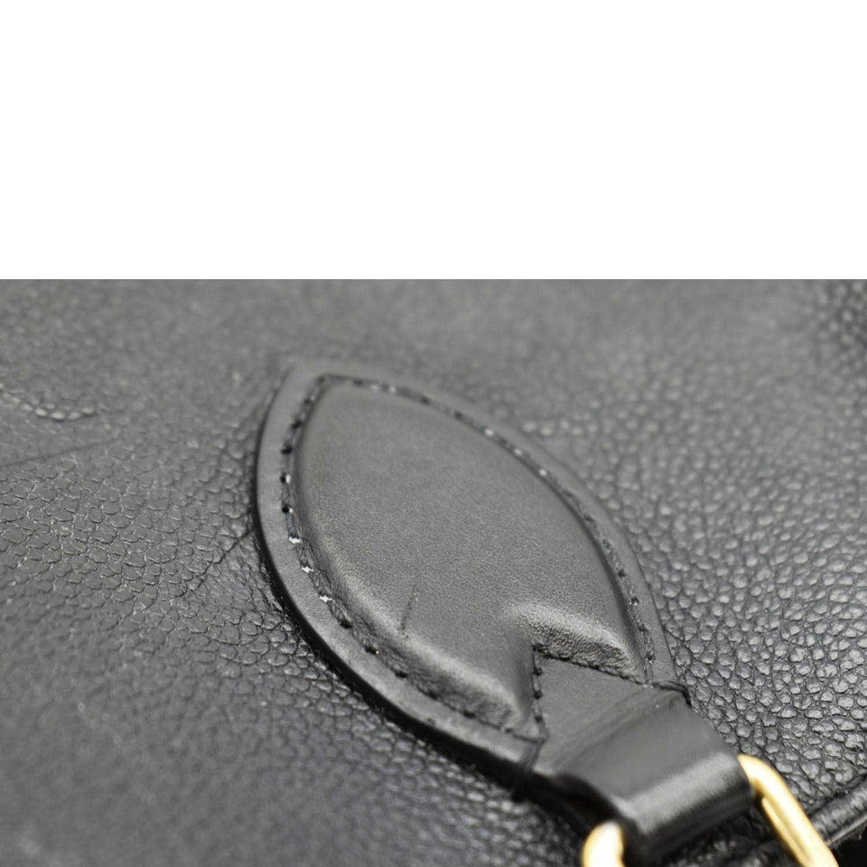 LOUIS VUITTON Onthego PM Monogram Empreinte Leather Tote Shoulder Bag Black
