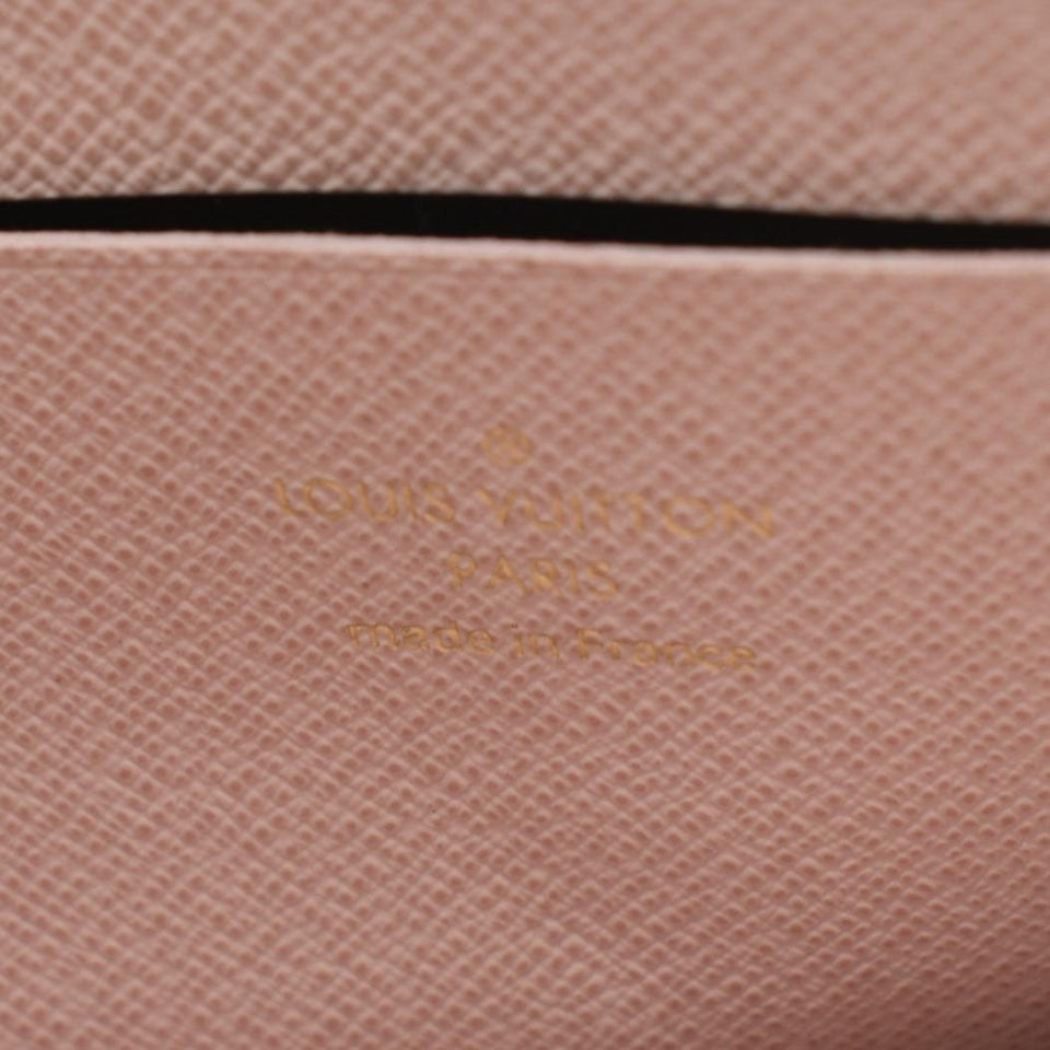 LOUIS VUITTON Double Zip Pochette Damier Azur Crossbody Bag Rose Ballerine
