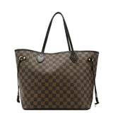 LOUIS VUITTON Neverfull MM Damier Ebene Shoulder Bag Brown