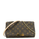 LOUIS VUITTON Favorite MM Monogram Canvas Shoulder Bag Brown