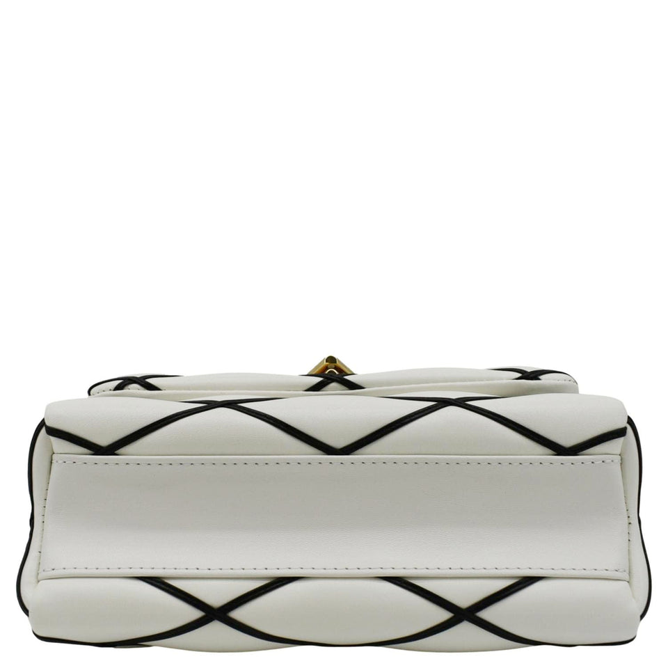 LOUIS VUITTON GO-14 MM Malletage Leather Shoulder Bag White