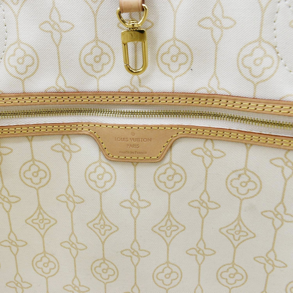 LOUIS VUITTON Neverfull Nautical MM Damier Azur Tote Shoulder Bag White