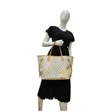 LOUIS VUITTON Neverfull Nautical MM Damier Azur Tote Shoulder Bag White