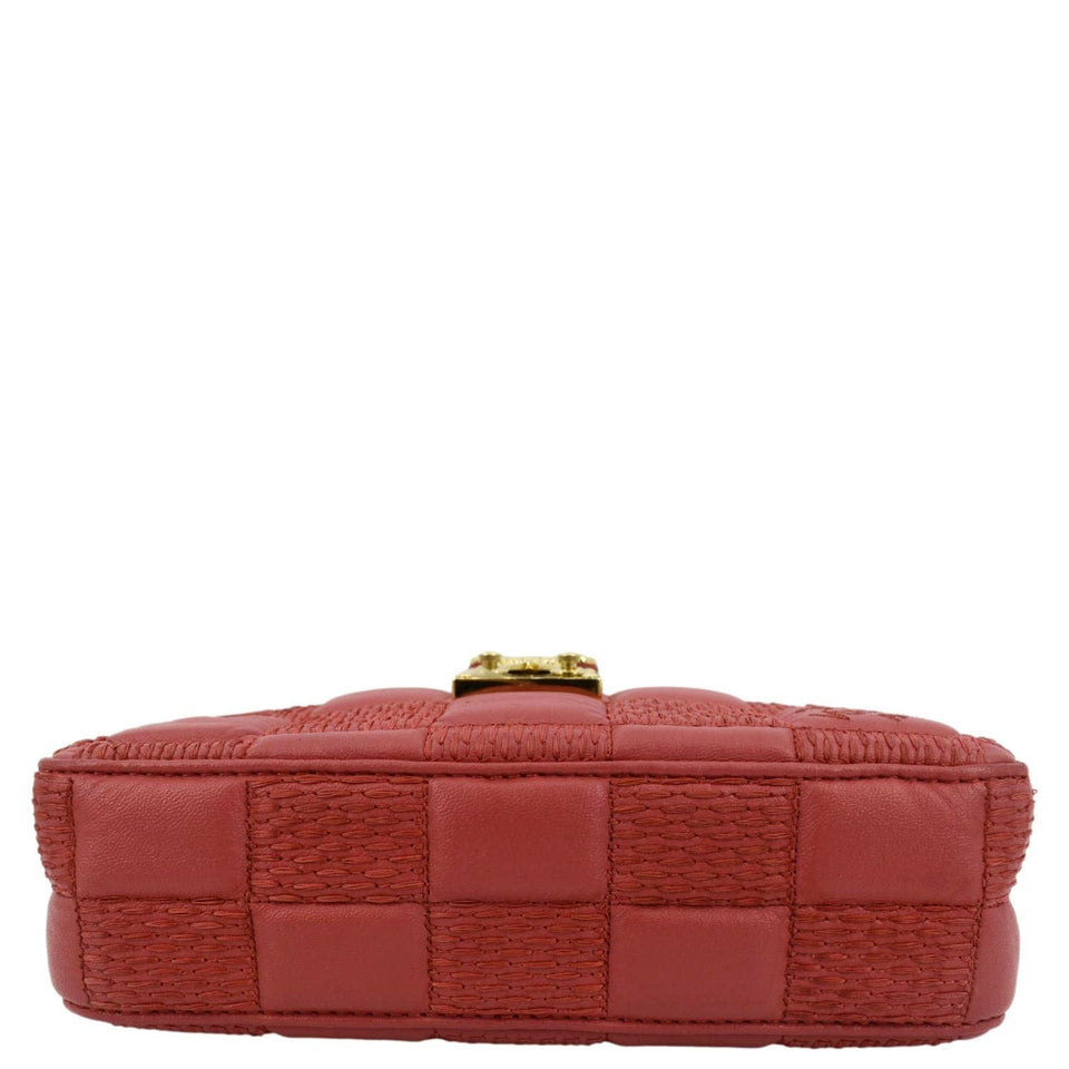 LOUIS VUITTON Troca MM Damier Lambskin Leather Shoulder Bag Pink