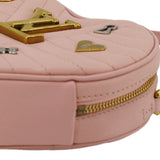 LOUIS VUITTON New Wave Heart Quilted Leather Shoulder Bag Dusty Pink