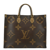 LOUIS VUITTON Onthego GM Giant Monogram Canvas Tote Shoulder Bag Brown
