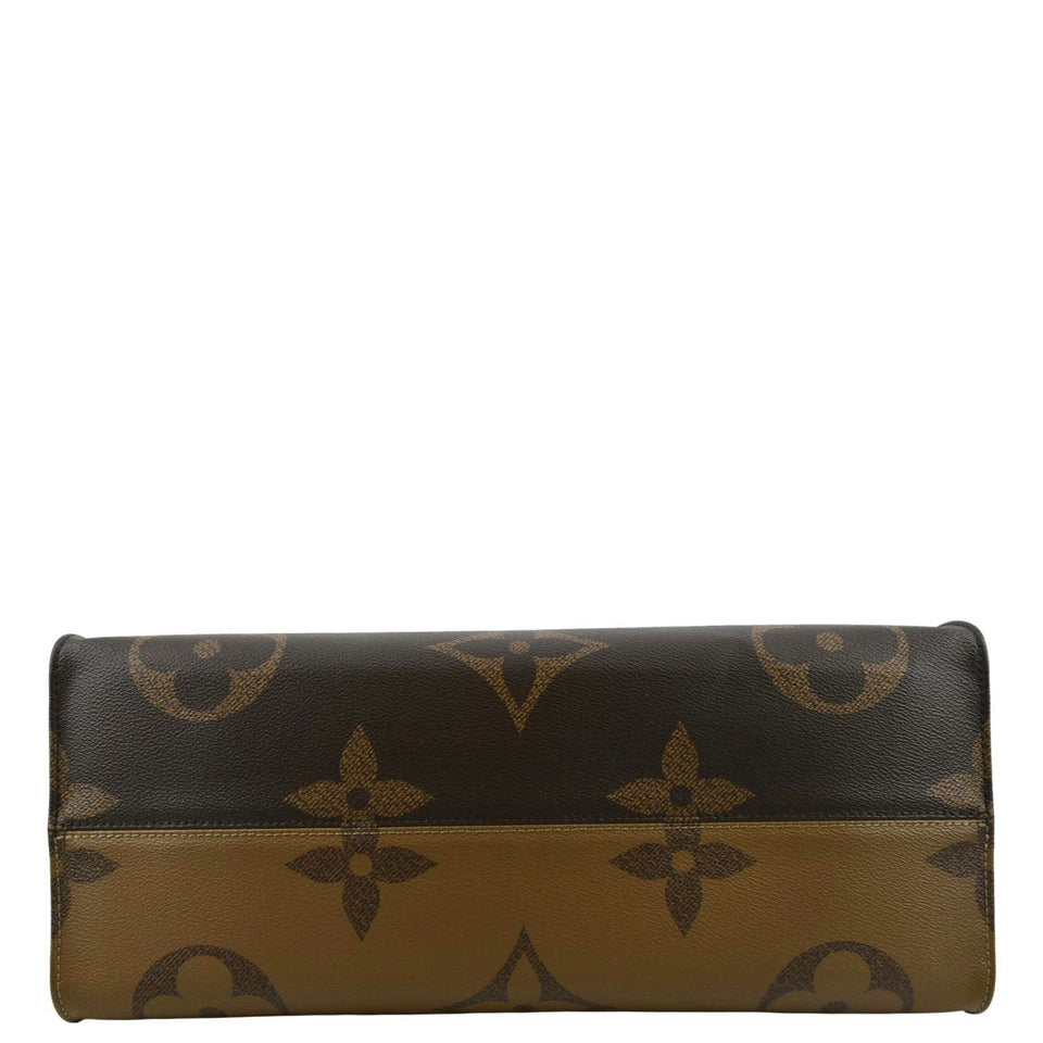 LOUIS VUITTON Onthego GM Giant Monogram Canvas Tote Shoulder Bag Brown