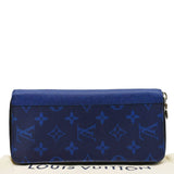 LOUIS VUITTON Zippy Vertical Taigarama Long Wallet Cobalt Blue