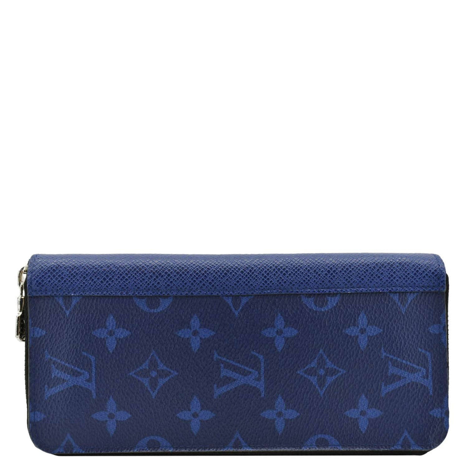 LOUIS VUITTON Zippy Vertical Taigarama Long Wallet Cobalt Blue