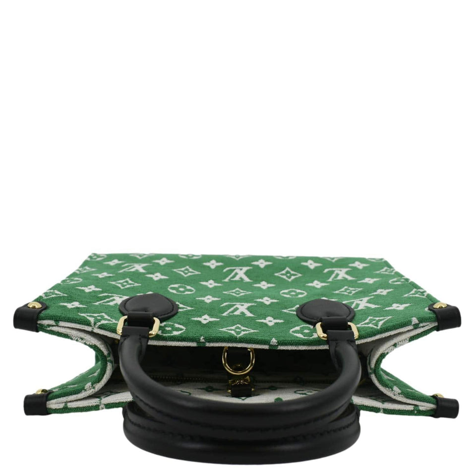 LOUIS VUITTON Onthego PM Monogram Velvet Tote Shoulder Bag Green