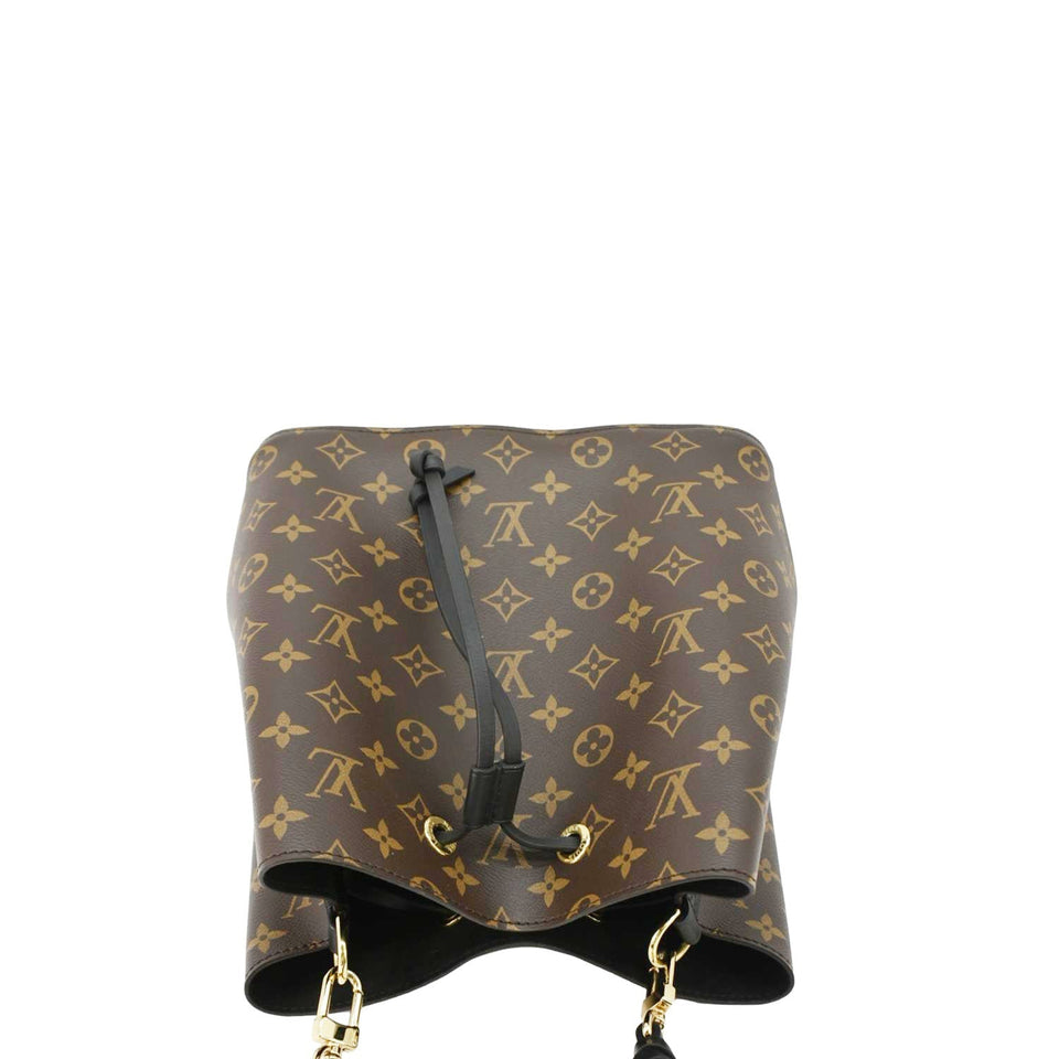 LOUIS VUITTON Neonoe MM Monogram Canvas Shoulder Bag Black
