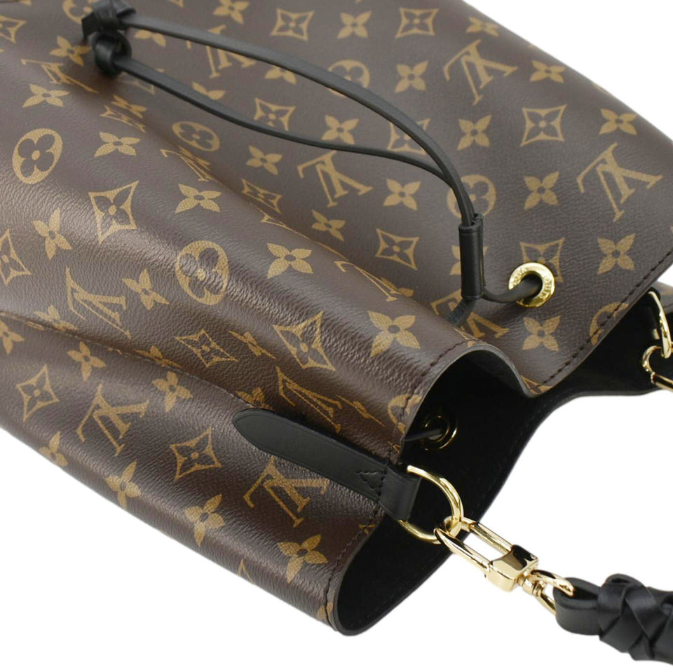 LOUIS VUITTON Neonoe MM Monogram Canvas Shoulder Bag Black