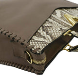 LOUIS VUITTON Very Zipped Python Leather Tote Shoulder Bag Beige