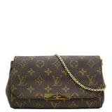 LOUIS VUITTON Favorite PM Monogram Canvas Shoulder Bag Brown