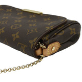 LOUIS VUITTON Favorite PM Monogram Canvas Shoulder Bag Brown
