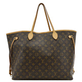 LOUIS VUITTON Neverfull GM Monogram Canvas Shoulder Bag Fuchsia