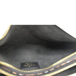 LOUIS VUITTON Double Zip Jungle Pochette Giant Monogram Leather Crossbody Bag Black