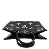 LOUIS VUITTON Onthego MM Giant Bicolor Monogram Empreinte Leather Tote Shoulder Bag Black