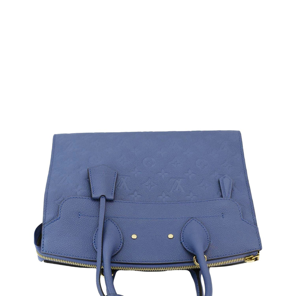 LOUIS VUITTON Pont Neuf MM Empreinte Leather Tote Shoulder Bag Blue