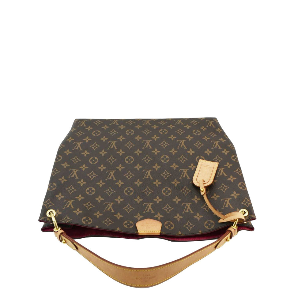 LOUIS VUITTON Graceful MM Monogram Canvas Hobo Shoulder Bag Brown