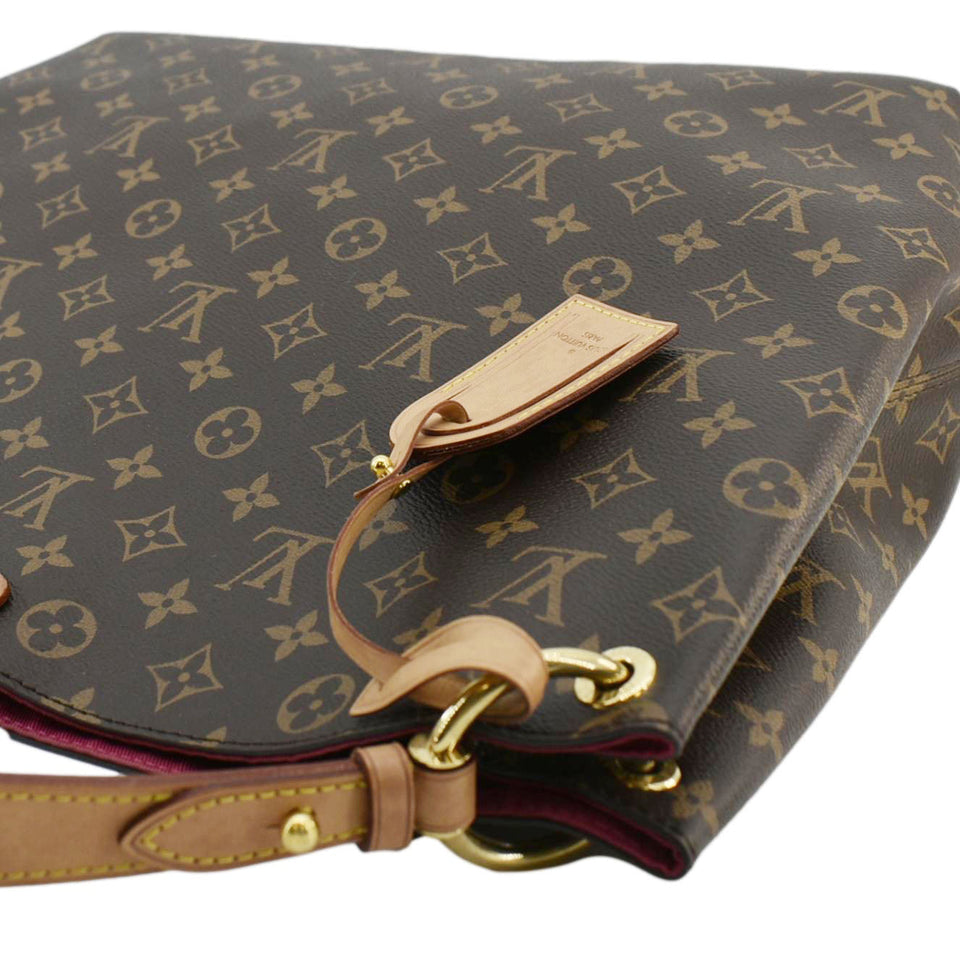 LOUIS VUITTON Graceful MM Monogram Canvas Hobo Shoulder Bag Brown